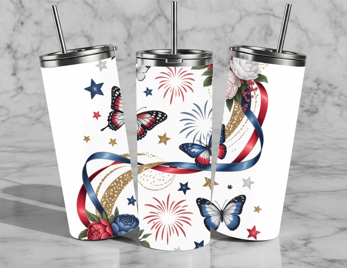 4th of July Butterflies PNG